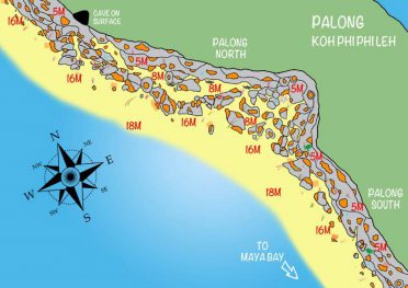 Plan du site de plongée Palong - Ko Phi Phi