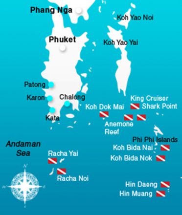 Destinations de plongée depuis Phuket