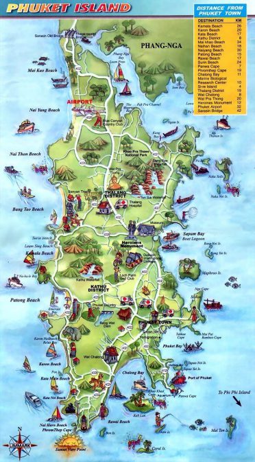 All4Diving - l’île de Phuket - Carte large