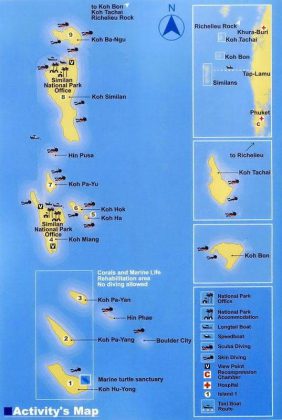 Croisières plongées aux îles Similan - Plan des plongées